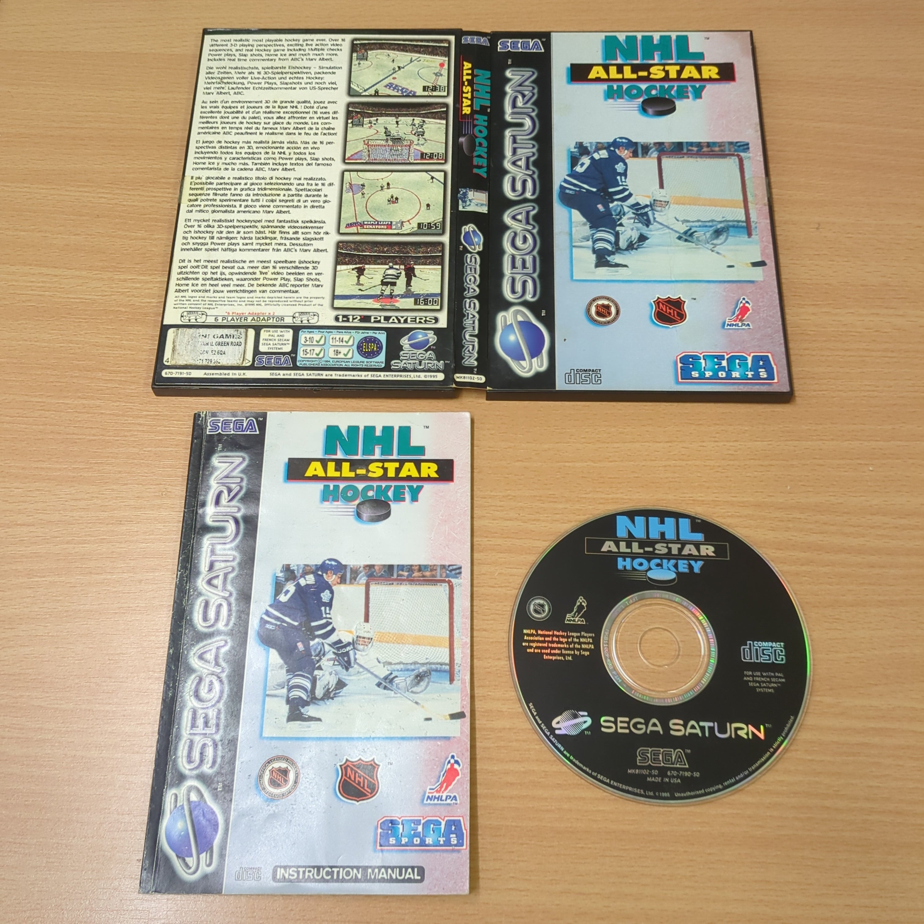 NHL All-Star Hockey Sega Saturn game NHL All-Star Hockey Sega Saturn game